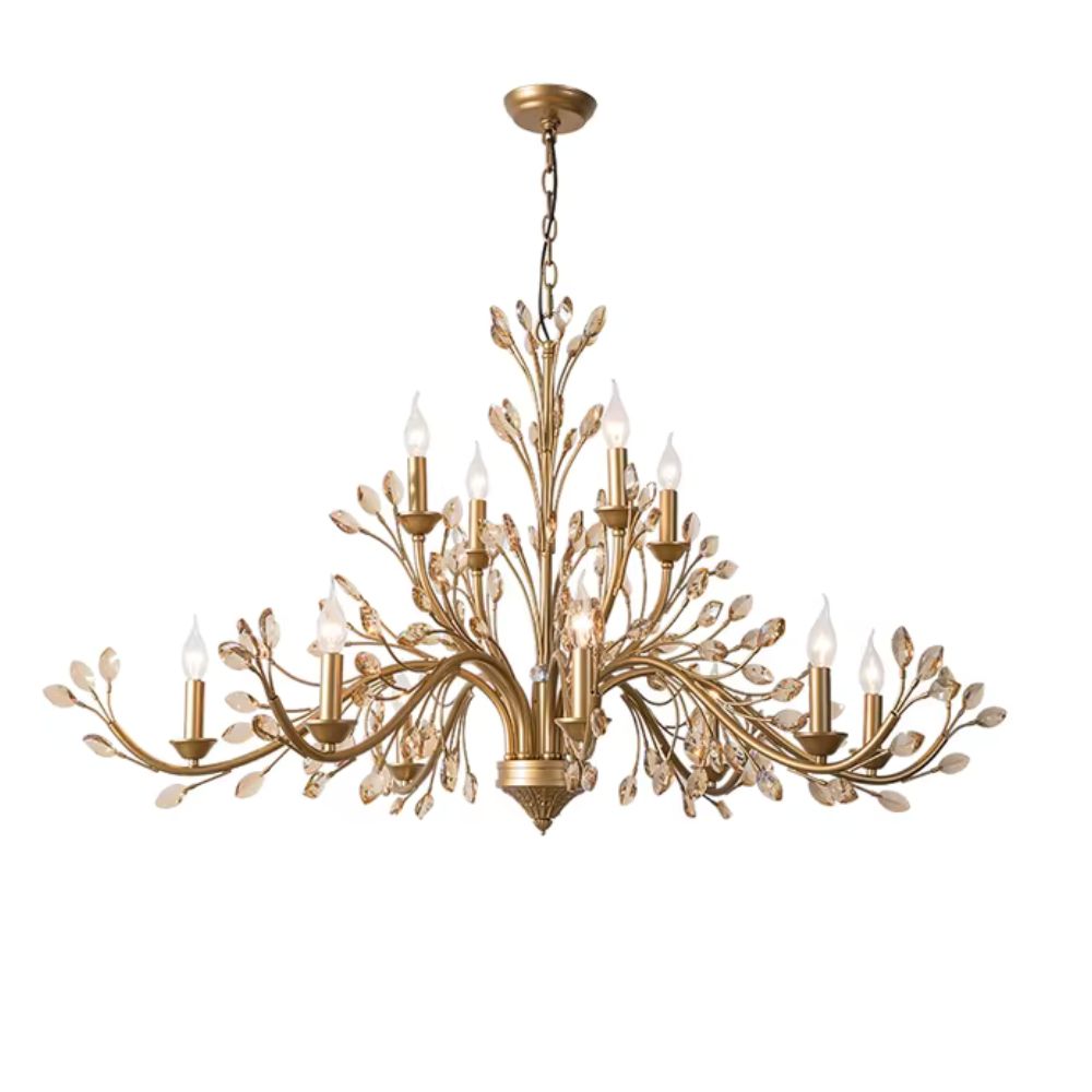 105-6 LAMPARA DECORATIVA CHANDELIER DORADA