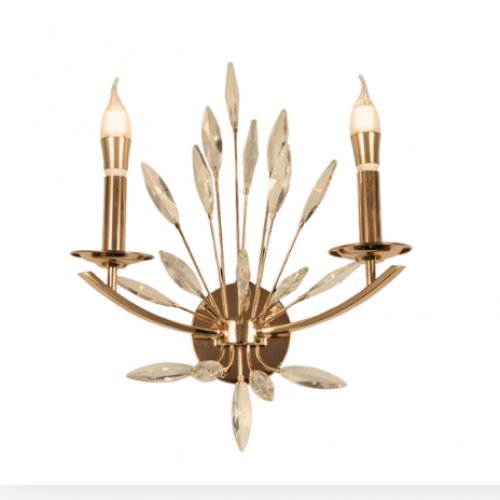 336-2 APLIQUE DECORATIVO CHANDELIER DORADO 2 LUCES