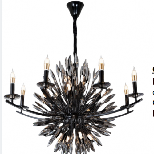 336-6 LAMPARA DECORATIVA CHANDELIER NEGRA