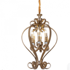 123-6 LAMPARA DECORATIVA CHANDELIER DORADA