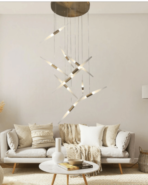 12146-10 LAMPARA DECORATIVA DE COBRE 10 LUCES 3000K