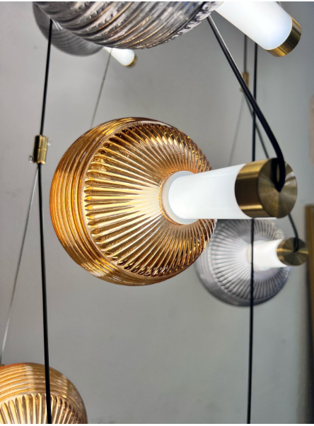 12310-10 LAMPARA DECORATIVA DE COBRE 10 LUCES 3000K