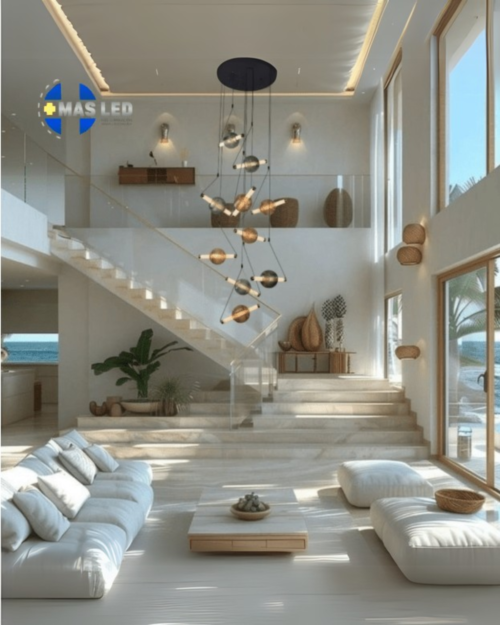 12310-10 LAMPARA DECORATIVA DE COBRE 10 LUCES 3000K