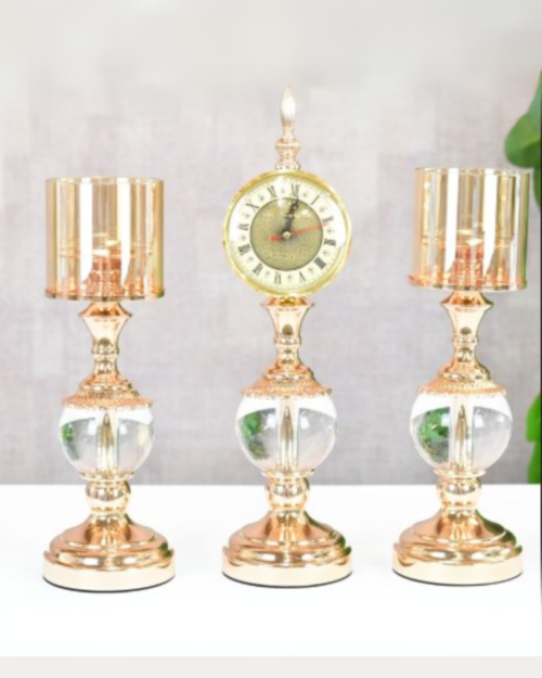 CANDELABRO CON RELOJ RIZZI.