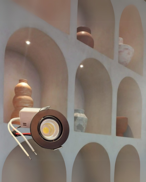 XF014-3W-N MINI BALA NEGRO -3W - INCRUSTAR REDONDO- 6500K