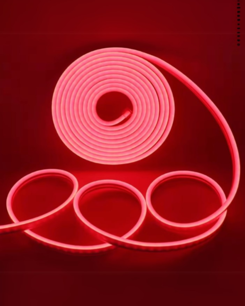 MINI 6MM NEON FLEX DC 12V POR METRO SILICONE WITH 2.5CM/CUT REEL - ROJA
