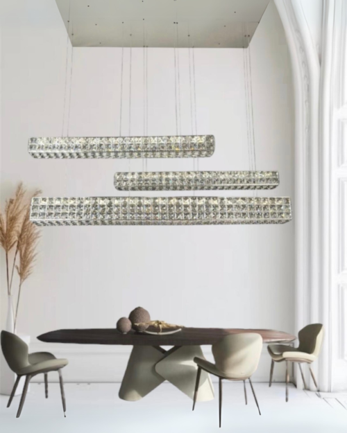 Lampara de techo cromada 204W Tricolor