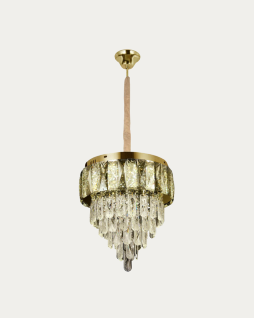 Lámpara colgante LED dorada 28W — Triple tonalidad (cálida, neutra y blanca) — Ref. 312-350