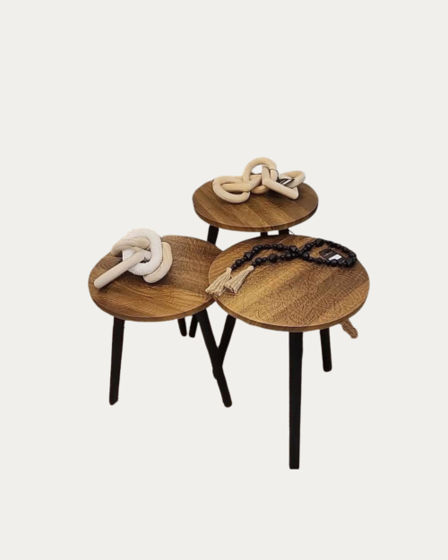 Juego de dos mesas de centro decorativas