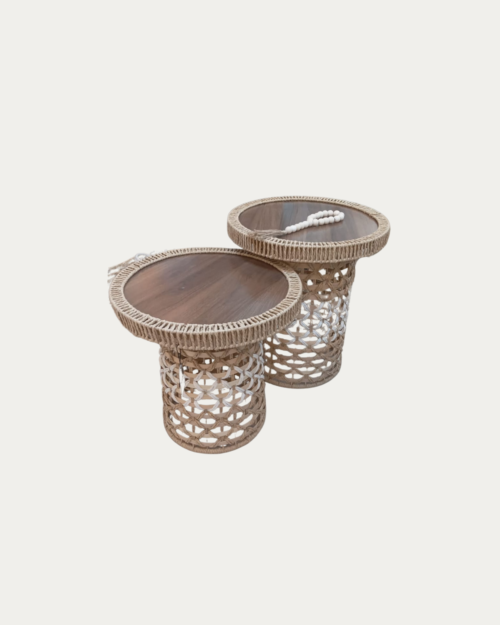 Juego de dos mesas de centro decorativas