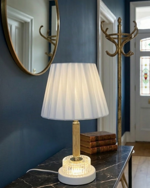 KW7328- B -LAMPARA DE MESA ESTRUCTURA METALICA -MADERA