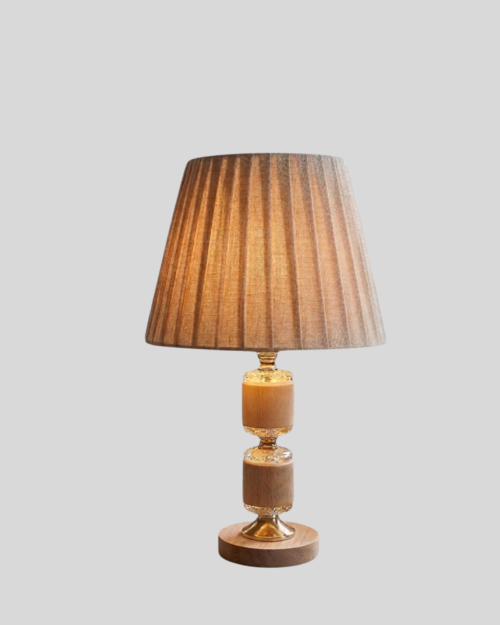 KW7225- B LAMPARA DE MESA ESTRUCTURA MADERA -BEIGE