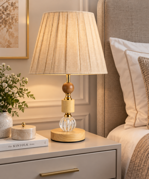 W-03 LAMPARA DE MESA -PANTALLA BEIGE