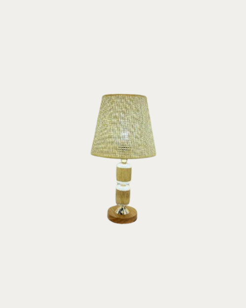 KW7225- V LAMPARA DE MESA DALHIA ESTRUCTURA PANTALLA VERDE VINTAGE