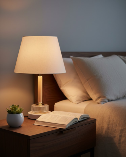 KW7328- B -LAMPARA DE MESA ESTRUCTURA METALICA Y ACRILICO