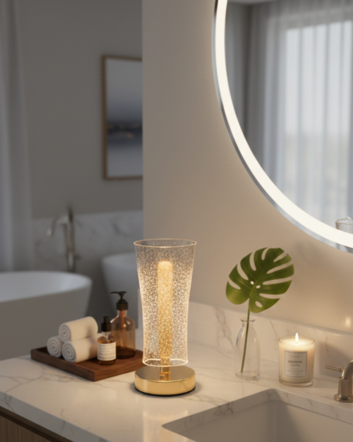 KW3009-D -LAMPARA DE MESA ESTRUCTURA METALICA -TOUCH-RECARGABLE