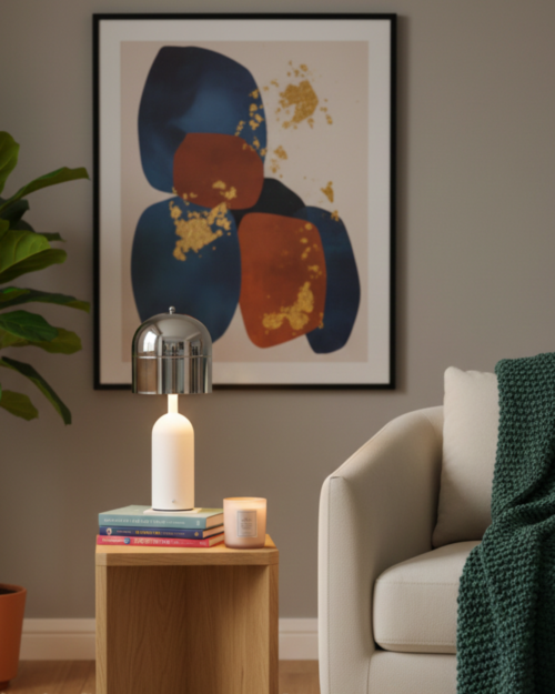 KW5099 -BLANCA LAMPARA DE MESA ESTRUCTURA METALICA Y ACRILICO_TOUCH