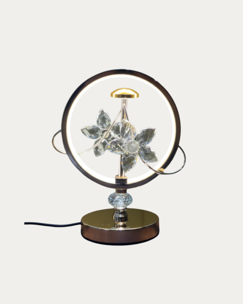 KW7412 LAMPARA DE MESA ESTRUCTURA METALICA Y CRISTAL