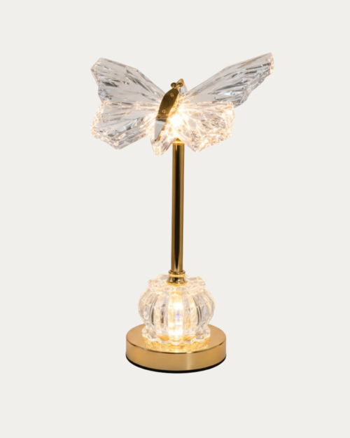 Lámpara de Mesa Mariposa KW7290 en Metal y Cristal | Lámpara Decorativa Moderna