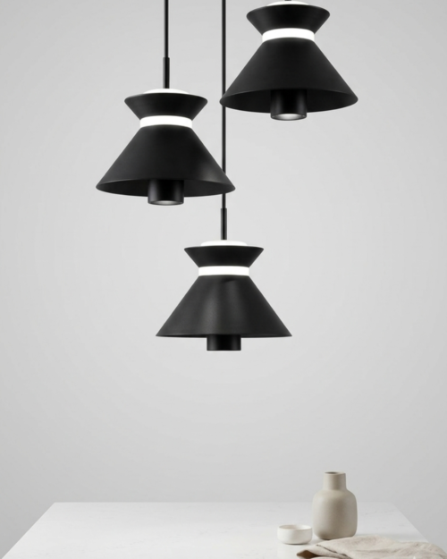 Lámpara Cono Rodillo Negra/Blanca 7W 3000K | Iluminación LED Moderna de Techo