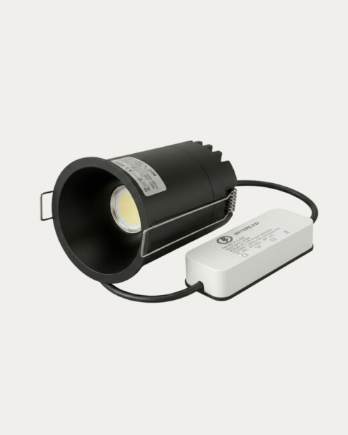 Cardán Embebido Negro 12W 36° | Spot LED Direccional de Techo