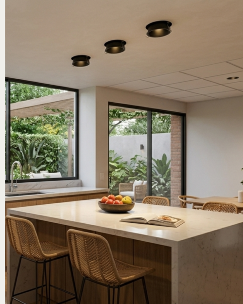 Cardán Embebido Negro 12W 36° | Spot LED Direccional de Techo