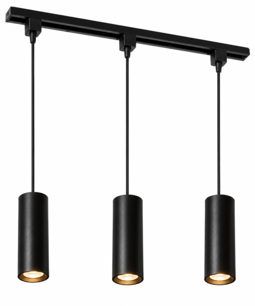Lámpara Colgante para Riel  Negra Luz Cálida x 3 unidades | Iluminación LED Moderna