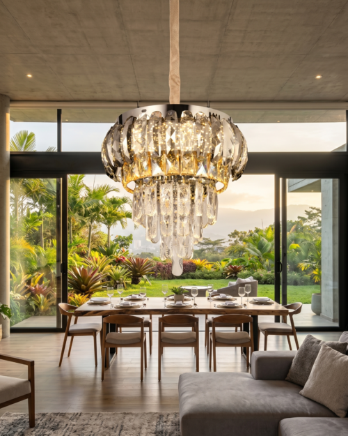 Lámpara Decorativa Dorada 312-350/D 48W Tricolor | Diseño Moderno LED 3000K, 4100K y 6500K