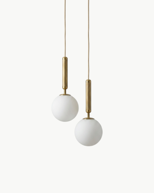 Lámpara Vintage LOLA 11092/1D Dorada con Vidrio Blanco Pastel | Lámpara Decorativa Colgante