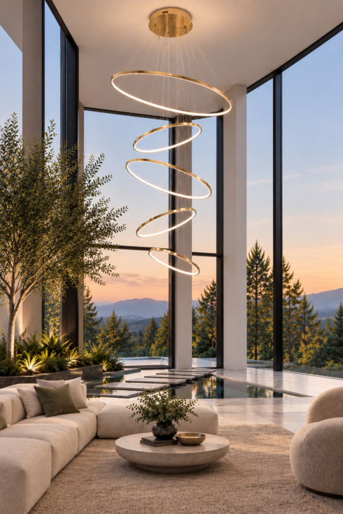 Lámpara Decorativa LED 19018-5 -145 W Tricolor | Diseño Moderno 3000K, 4100K y 6500K