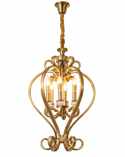 Lámpara Colgante 123-6 LED de Metal y Cristal E14 | Luminaria Decorativa Moderna para Sala y Comedor