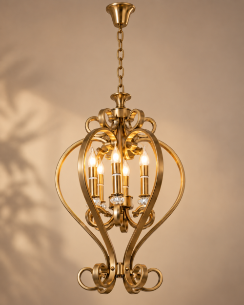 Lámpara Colgante 123-6 LED de Metal y Cristal E14 | Luminaria Decorativa Moderna para Sala y Comedor