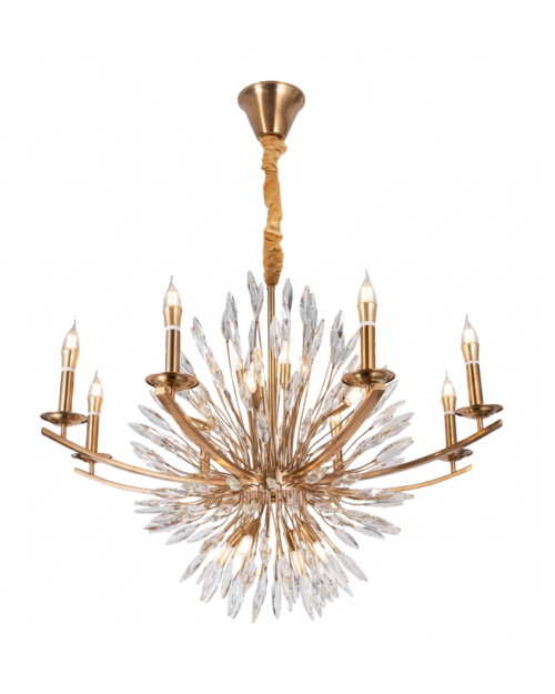 Lámpara Colgante 336/6 de 6 Luces E14 | Estructura Metálica y Cristal para Sala y Comedor