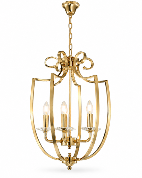 Lámpara Decorativa Chandelier Dorado 628-6 | Lámpara Colgante Elegante de 6 Luces