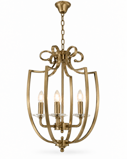 Lámpara Decorativa Chandelier Dorado 628-6 | Lámpara Colgante Elegante de 6 Luces