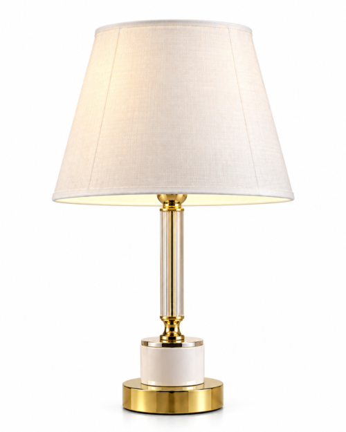 KW8011- B -LAMPARA DE MESA PERLA ESTRUCTURA METALIZA Y ACRILICO
