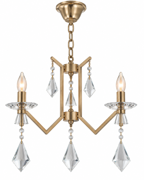 Lámpara Decorativa Chandelier Dorada 826/3 | Lámpara Colgante Elegante de 3 Luces