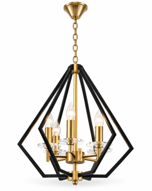 Lámpara Decorativa Chandelier Negra 616-6 | Lámpara Colgante Elegante de 6 Luces